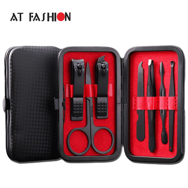 

New Arrival Manicure Set Professional Black Stainless Steel Nail Clipper Kit Finger Plier Nails Art Pedicure Toe Nail Tools Set