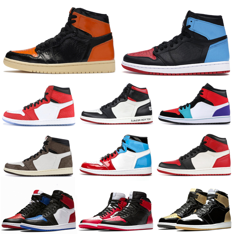 

jumpman men basketball shoes 1 1s UNC to Chicago Obsidian Union Travis Scotts Bred Toe women mens trainer fashion sports sneakers