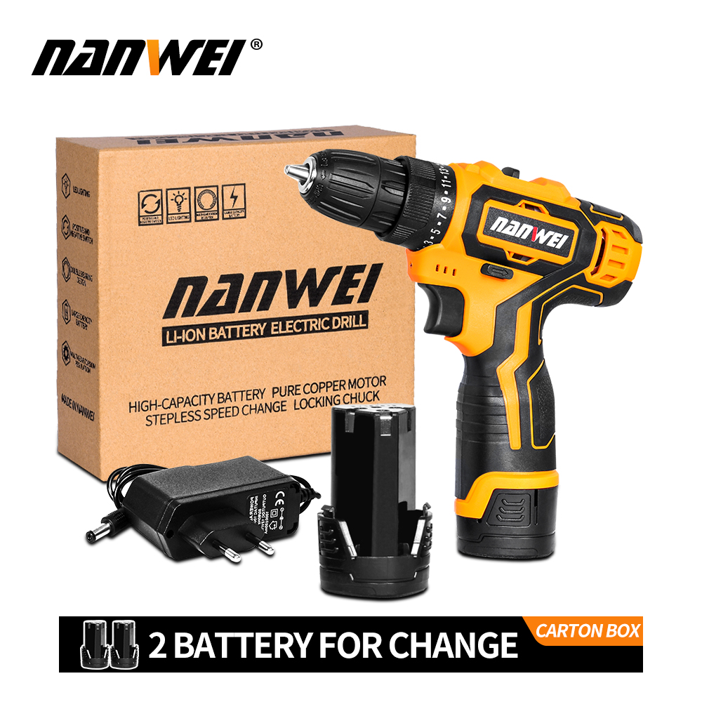 

12V18V 42VF Impact Cordless Drill Electric Screwdriver Mini Wireless Power Driver DC Lithium-Ion Battery 3/8-In