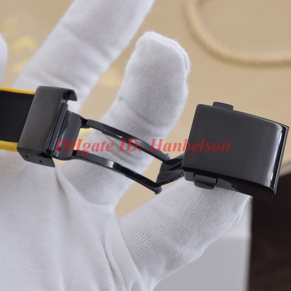 

NEW reloj de lujo men watch Japan Quartz movement chronograph Sports rubber strap Uhren, Black