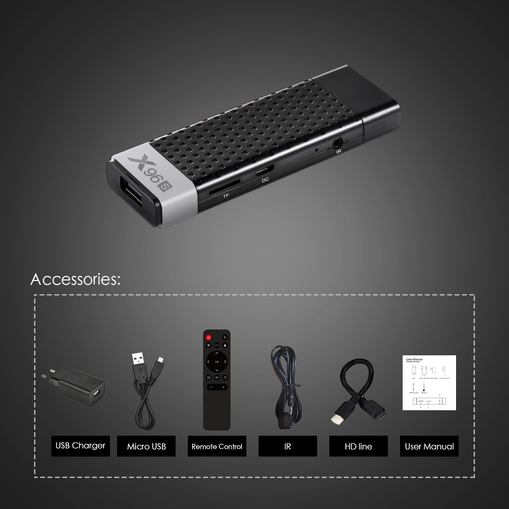 

X96S 4G 32G Amlogic S905Y2 Dual Wifi Quad Core ddr4 Ram Android 8.1 TV Stick 2gb 16gb TV Dongle
