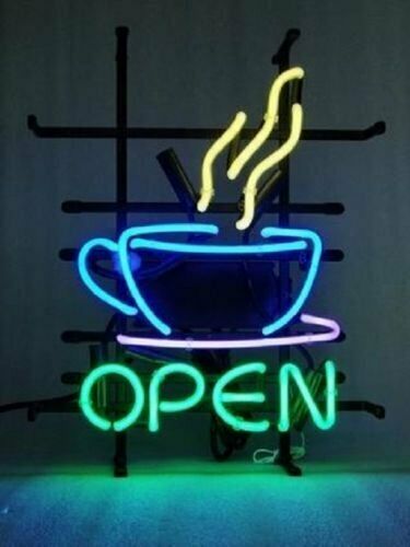 

17" Coffee Cafe Tea Shop Open CATERING STORE OPEN BEER BAR CLUB WALL DECOR LAMP NEON LIGHT SIGN