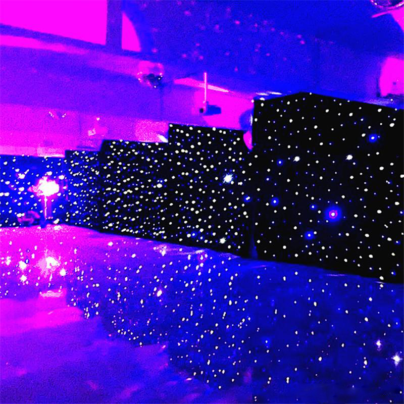 

3mx6m LED Wedding Party Curtain LED Star Cloth Black Stage Backdrop LED Star Cloth Curtain Light Wedding Decoration