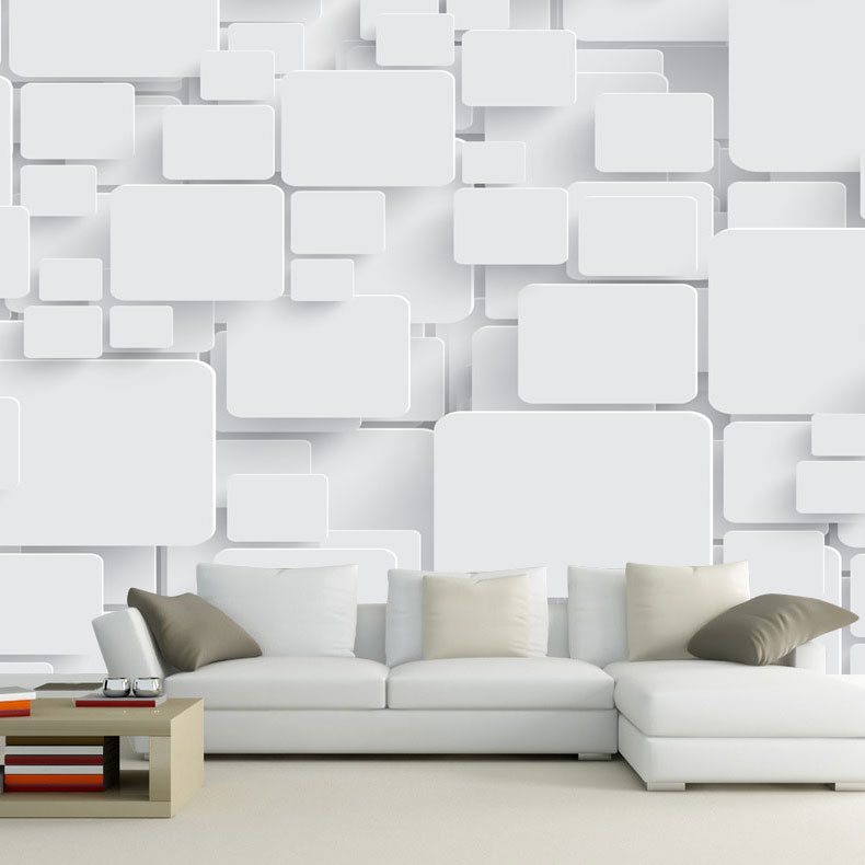 

Wallpaper Mural Cubes Abstract 3D Wall Paper Non-woven for Living Room TV Background Wall Decor papel de parede moderna White, As pic