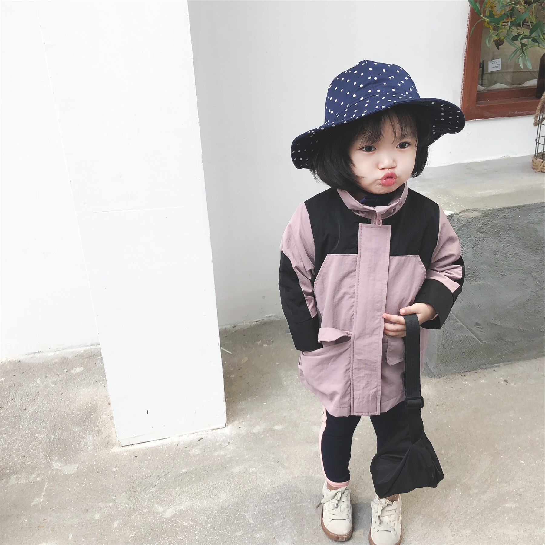 

Fashion baby girl windbreaker autumn children trench coat and jacket for kids clothes girls outerwear, Lavender