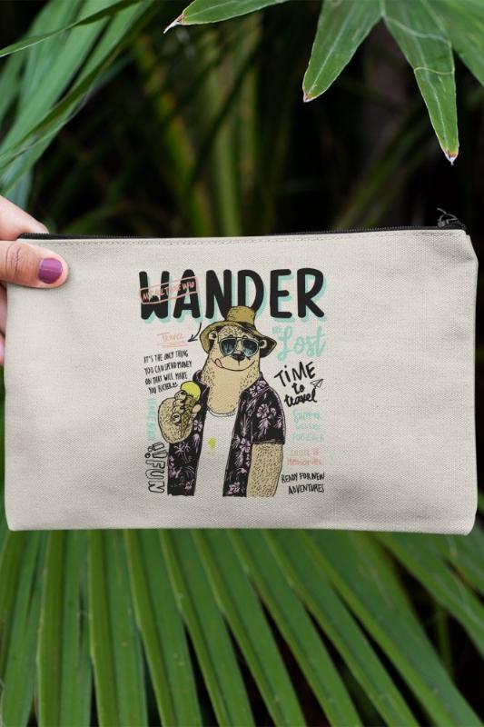 

Angemiel Clutch Wonder Time Travel Bear Portfolio Hand Makeup Bag