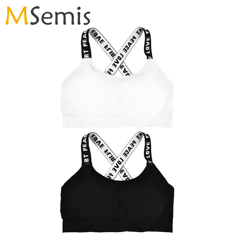 

Teen Girls Dance Ballet Bra Top Puberty Growing Young Girls Training Bra Underwear Kids Soft Breathable Sport Dance Underclothes, White