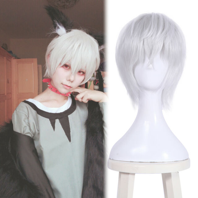 free wig cap For Cosplay Future City NO.6 Shion Silver white Costume COS Wig