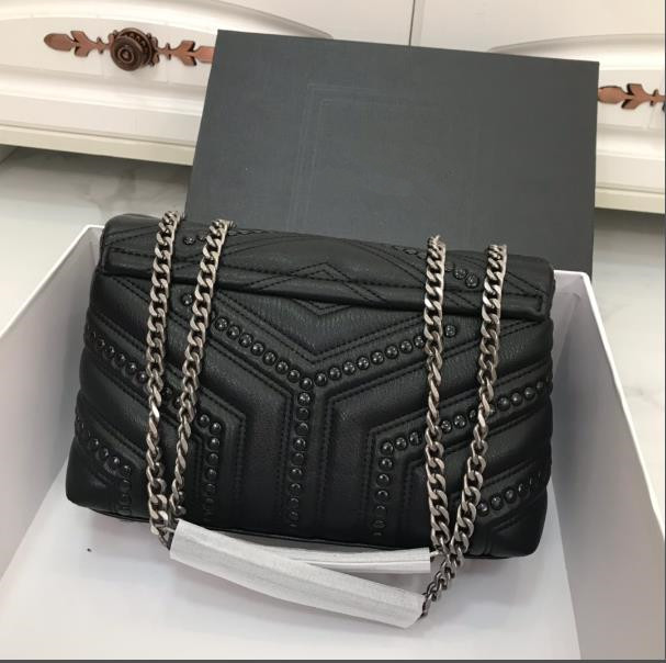 

Hot Fashion women handbags Purse Flap bag chain Shoulder bag Caviar High Quality Genuine Leather Quilted Tote bag clutch handbag, Red