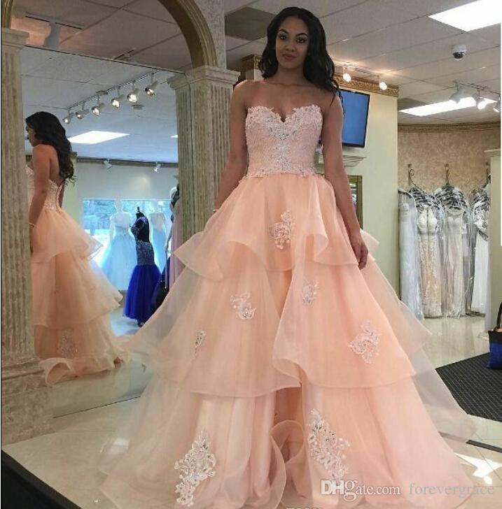 

2019 Cheap Sweetheart Evening Dress With Applique Sleeveless Tiered Ruffle Long Formal Holiday Wear Prom Party Gown Custom Made Plus Size, Blue