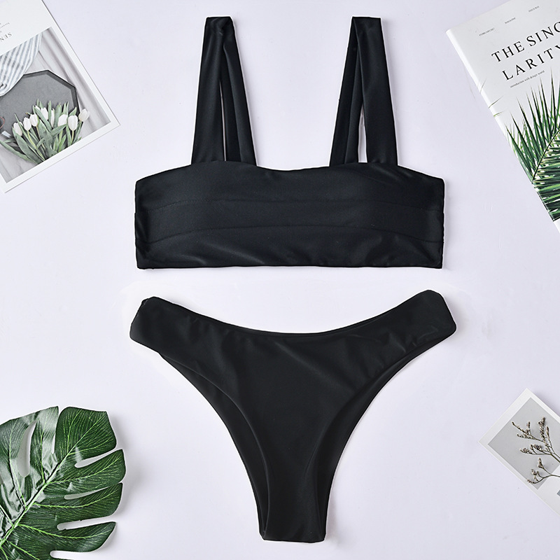 

Solid Black Red Bikini Set Women Bandage Bathing Suit 2020 New Push Up Micro Swimsuit Brazilian Thong Swimwear Women Bikinis