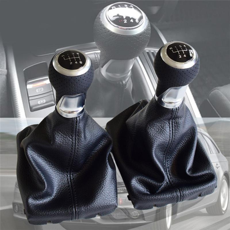

Car Durable Dust Cover Anti-Slide Bar Automatic Shift Handle Gear Head Start Leather Trim For A4 B8 CC