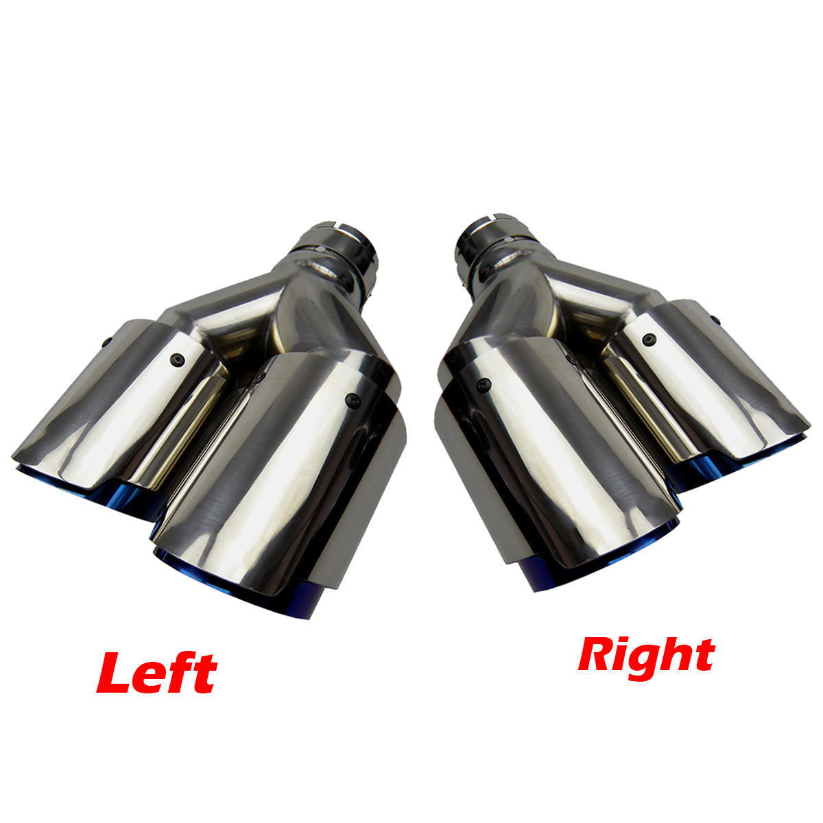 

GTPARTS Car Universal Akrapovic Dual Burnt Blue Stainless Steel Exhaust Tip Double End Pipe for BMW BENZ VW Golf TOYOTA Left and Right