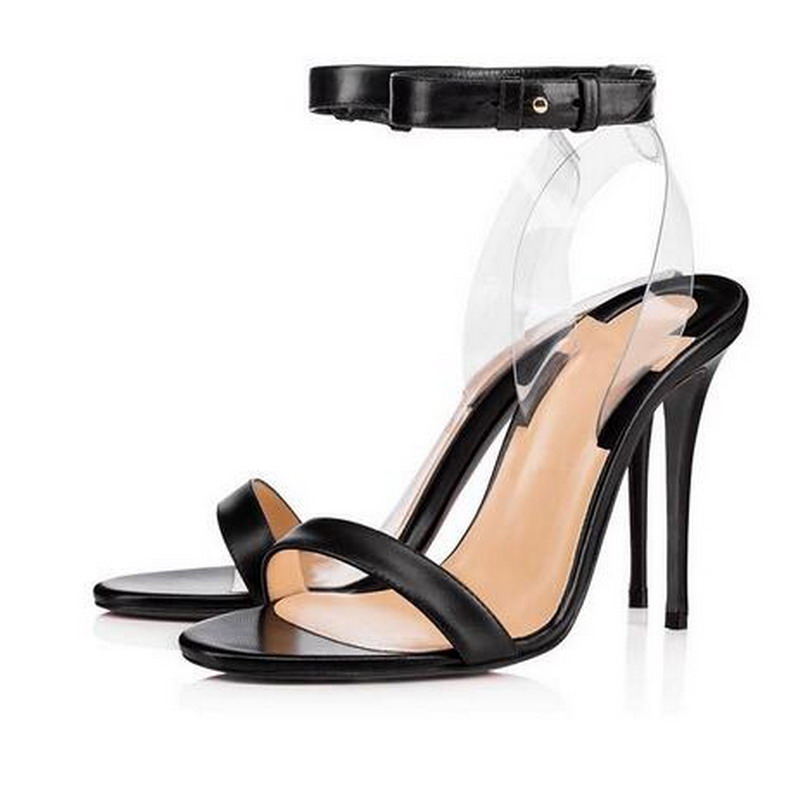 

Fashion Brand Red Bottom Sandals Clear Slingback Heels Sandal transparent Strap Open Toe Women 10cm Beige Black High Heels Party Wedding Ladies Summer Shoes