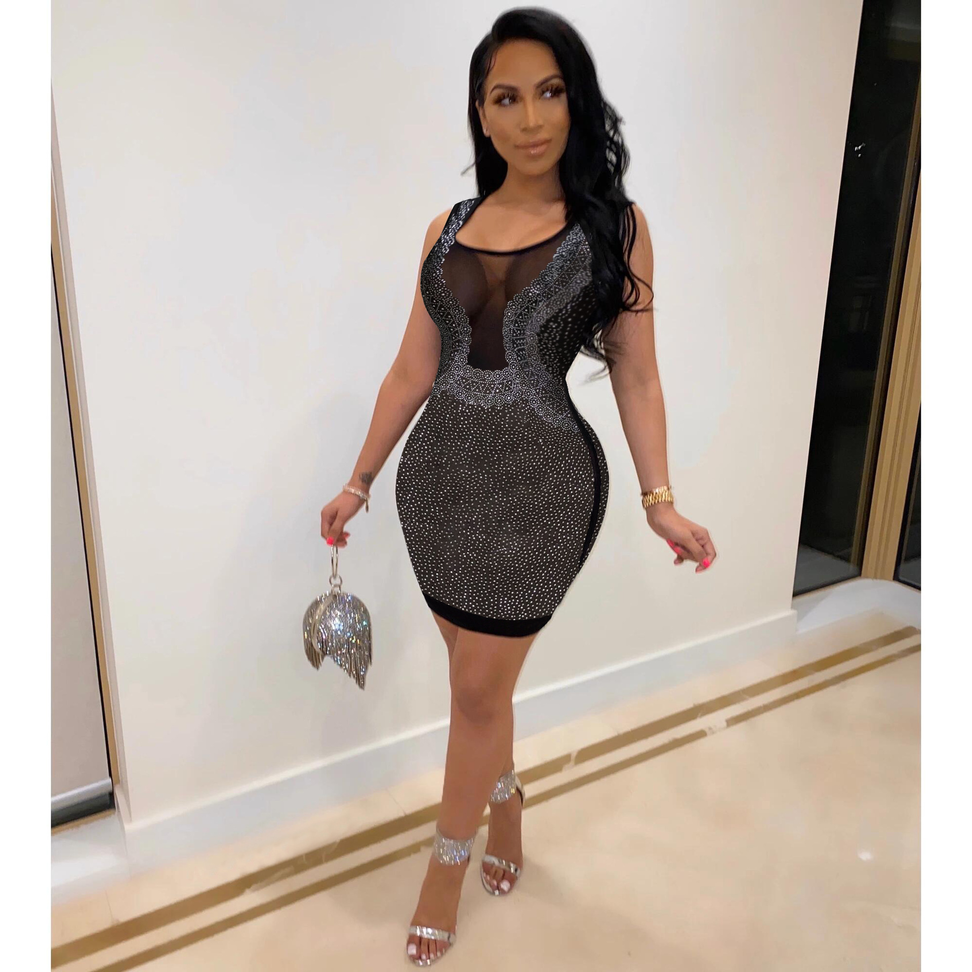 black and bling party outfit