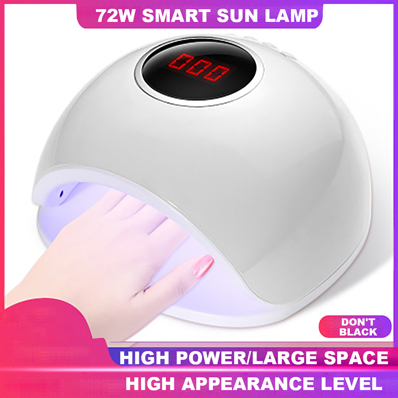 

Nail Lamp LED Phototherapy Machine Dryer Nail Polish Glue Baking Lamp 72W Intelligent Induction Painless Mode Quick-drying