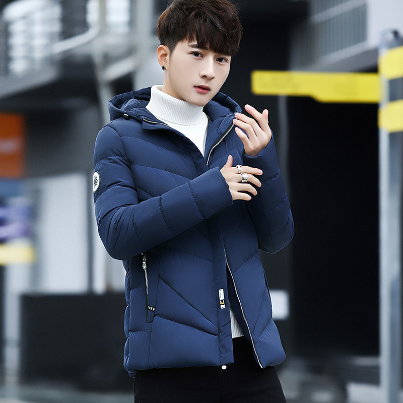 

Wholesale Winter Men's Teen Boys with Cap Short Down Jacket Casual Jacket, Wine red