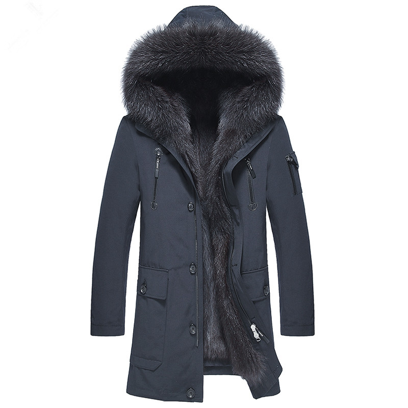 

Real Fur Coat Natural Raccoon Fur Parka Winter Jacket Men Clothes 2018 Warm Jackets Plus Size 4xl 5xl Chaqueta MY1617, Army green