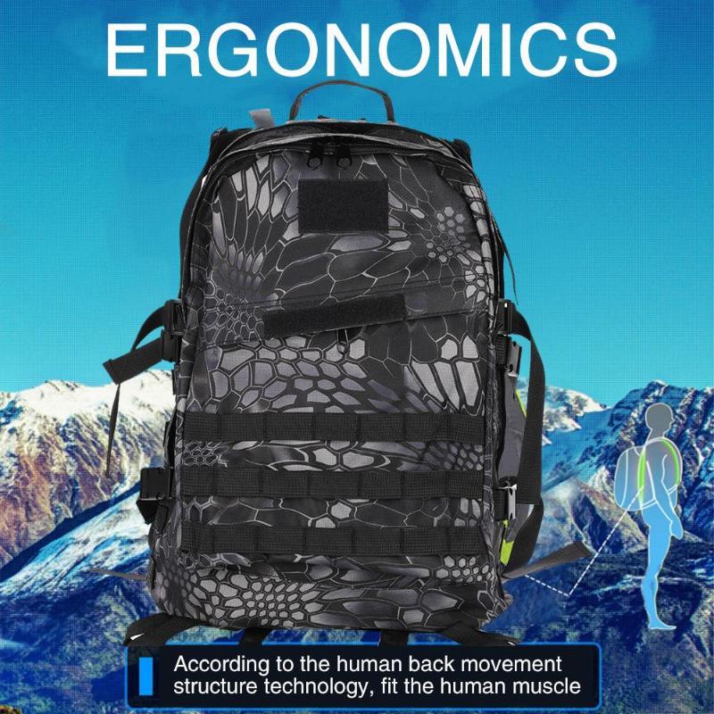 

Durable 40L Oxford Cloth Field Survival Drawstring Backpack Mountaineering Backpack Outdoors Camping Bag, Black