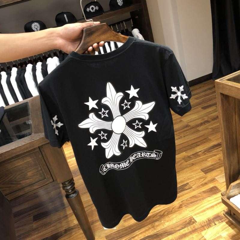 

Summer popular logo new short sleeved T-shirt crowe heart Sanskrit cross print casual T-shirt for both men and women