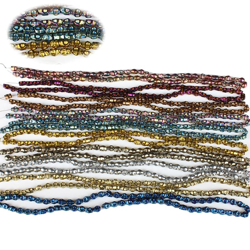 

Natural Stone Hematite 6x8mm Electroplated Irregular Taro-shaped Beads Fashion Jewelry Making DIY Necklace Bracelet Accessories