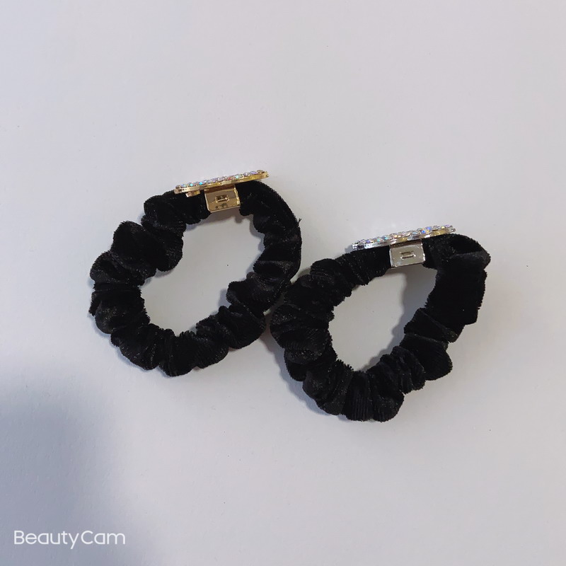 

Party gifts fashion color diamond alloy flannel head rope C style rubber bands hair ring for ladies favorite delicate ponytail Items headdre