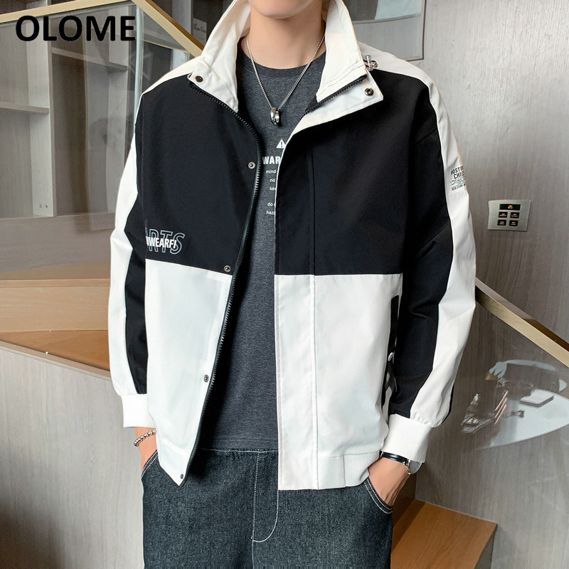 

2019 Men's jacket spring and autumn Korean fashion students handsome casual baseball jacket autumn wild loose, Black