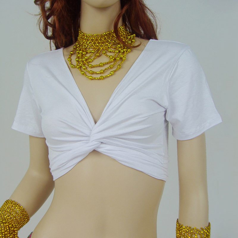 

Women Belly Dance Top 3 Way to Wear Cotton Blouse Top Bra Yoga Practice 13 Colour, Yellow