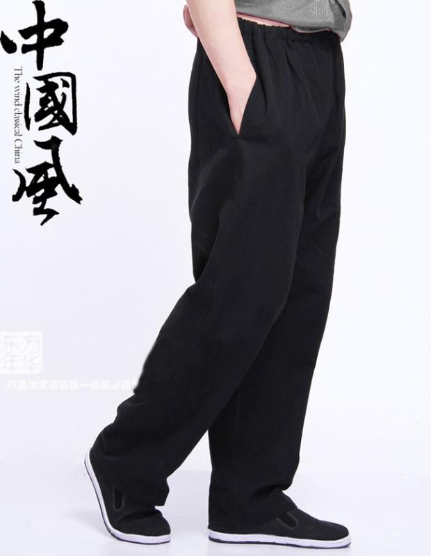 

Tang pants Wing Chun Pants Tai Chi Martial Arts Classic Black long Trousers Cotton Size M-XXXL