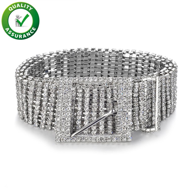 

Designer Belts Womens Luxury Waistband Iced Out Chain Belt Fashion Statement Rhinestone Pandora Style Charms Grils Hip Hop Jewelry Wedding, Silver