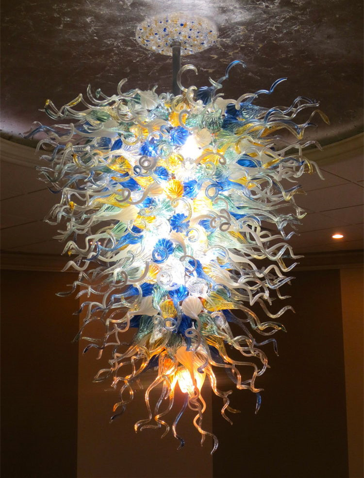 

Lamps Colorful Chandeliers Lights for Home Decoration LED Light Source Hand Blown Glass Art Chandelier Pendant Lamp