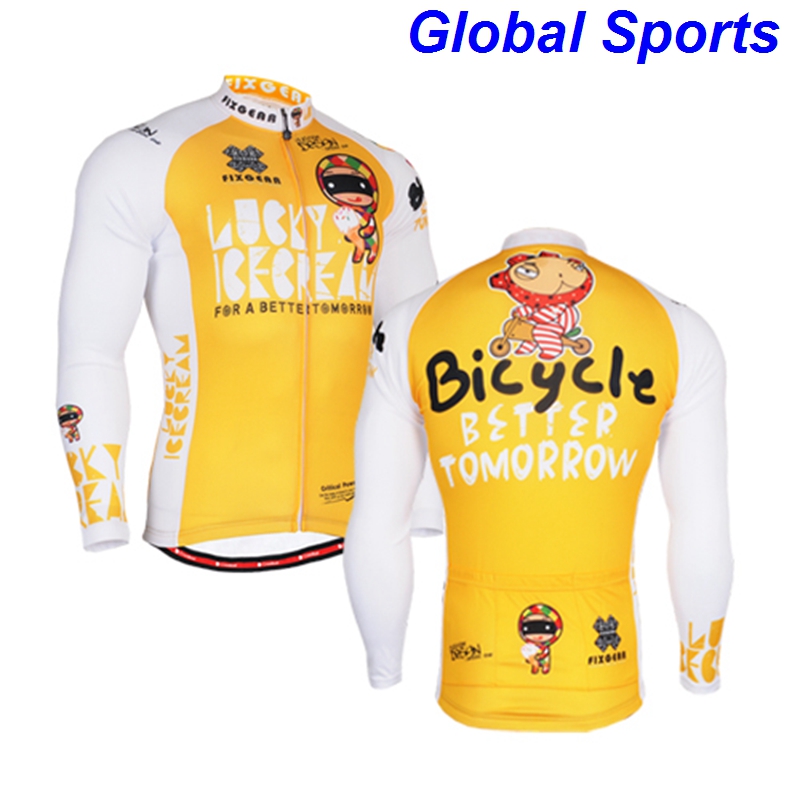 

2020 fashion yellow cycling jersey authentic cycling stage race jerseys long sleeve t shirts for spring autum, As picture showed
