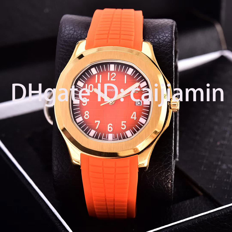 

Mens Automatic watch 2813 movement 40mm comfortable rubber strap Gold shell 5ATM waterproof luminous wristwatches montre de luxe