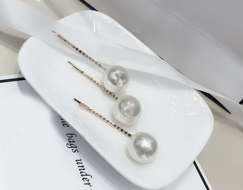 

5*1.4cm Fashion pearl one word clip hairpin claw clamp wigs hairpiece Hair jewelry accessories vip gift 10pcs/lot, Slivery;golden