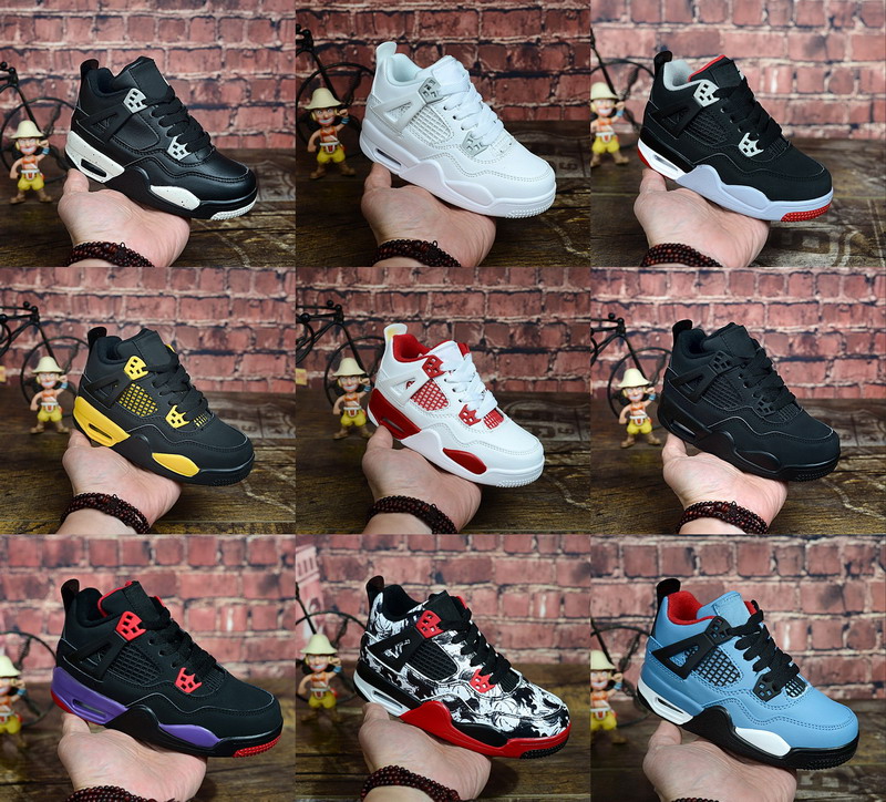 

Kids 4 Bred Cactus Jack Pure Money Basketball Shoes 4s Children Boy Girls Pink White Alternate 89 Black Cat Sneakers Toddlers Birthday Gift