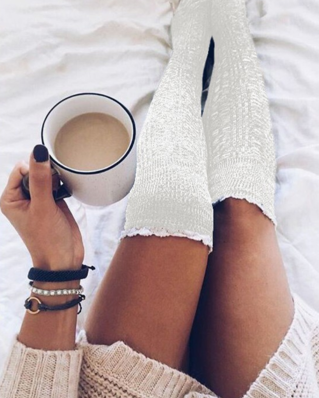 

Socks fun female socks lace long tube cotton casual fashion, Gray