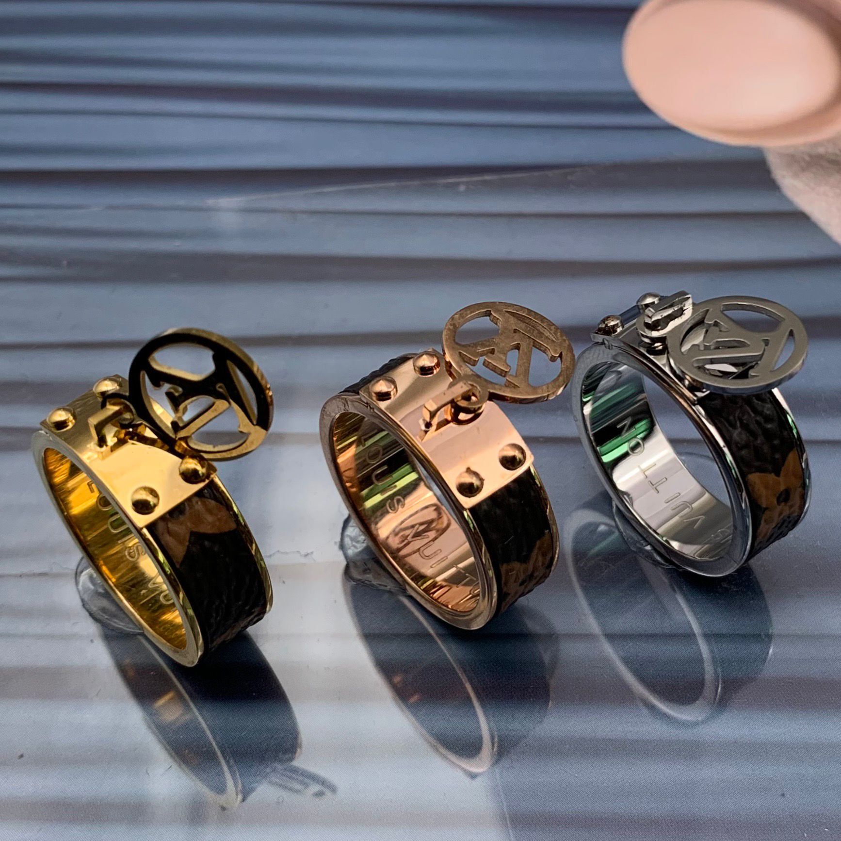 Anillo de diamante de imitación de oro rosa champán creativo para mujeres señoras anillo de compromiso CB