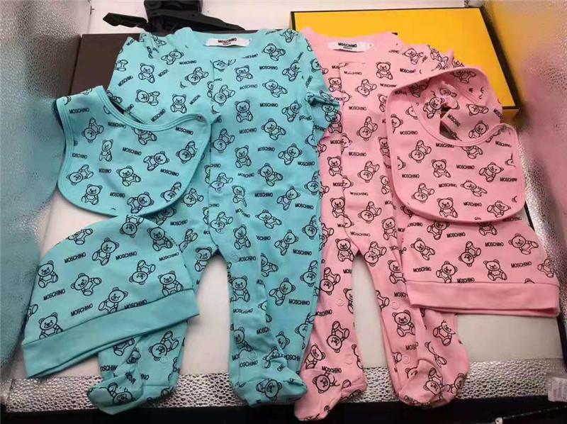 

Baby Boys Girls Romper Long Sleeve Cotton Jumpsuit + Hat + Bib 3pcs/set Toddler Infant Romper Climbing Clothes, Pink