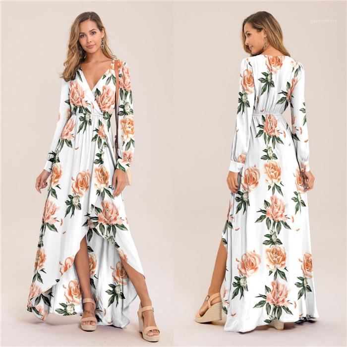 long white flowing beach dress