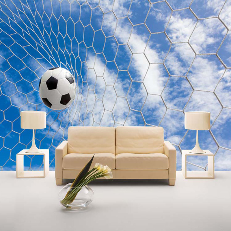 

Drop Shipping Custom 3D Mural Wallpaper Modern Fresco Sports Football TV Background Photo Wallpaper Blue Sky White Clouds, As pic