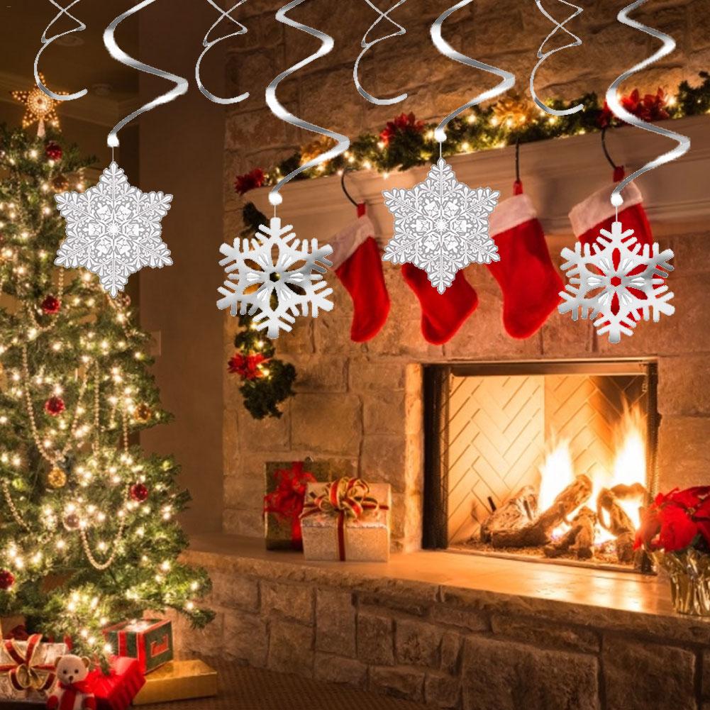 Decoración de temporada GWHOLE Remolinos Colgantes de Copo Nieve Blanco Adornos para Navidad Temática vemax.es