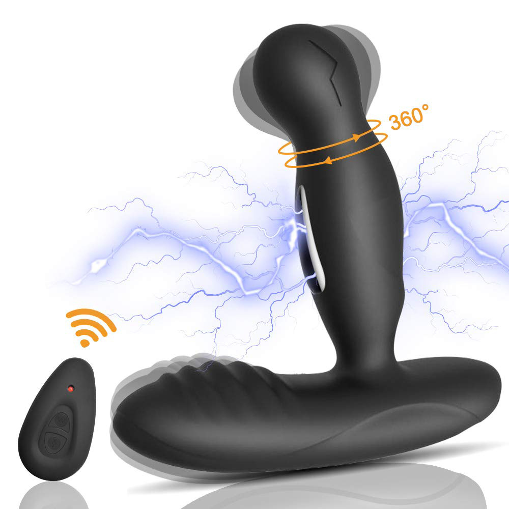 

Electric Shock Pulse Prostate Massage Vibrator Sex Toys For Men Gay Remote Control Heating Vibrating Anal Plug Masturbator MX191228