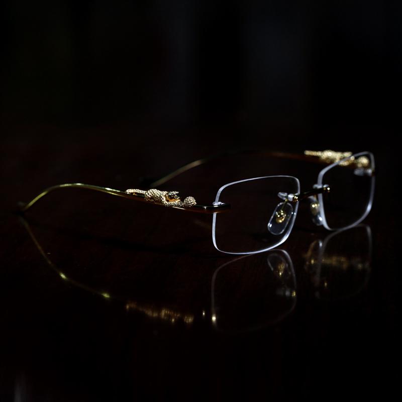 

fashion optical frames Leopard Gold buffalo horn glasses women eyeglasses men sunglasses designer glasses clear lense Frameless With box, White;black