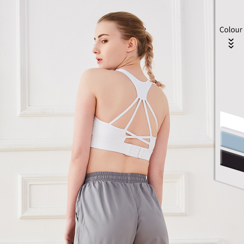 

2020 New -Resistant Push-up Sports Brassiere Underwear Yoga Clothes Adjustable Outer Wear Fitness Vest Beauty Back /30, White