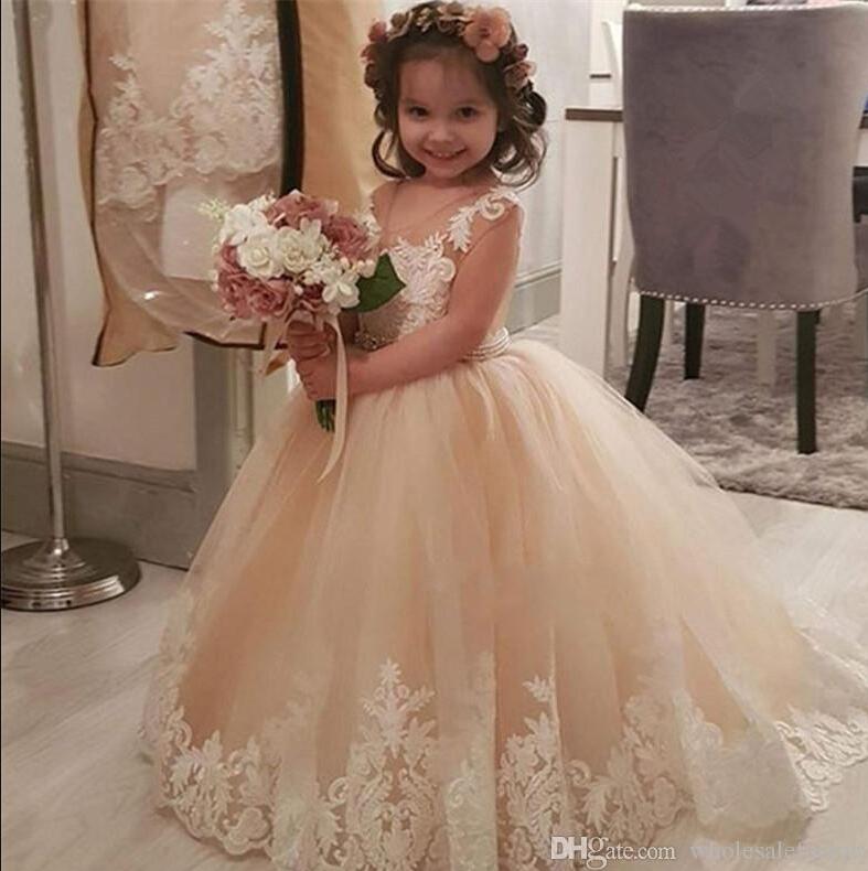 champagne tutu flower girl dresses