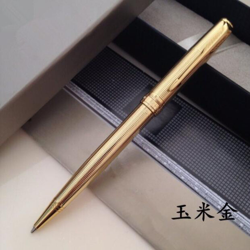 

STOHOLEE Free Shipping Executive BallpointPen Office School Suppliers Metal Gold Silver Stationery Refill 0.7mm Pens of Writing, Look picture