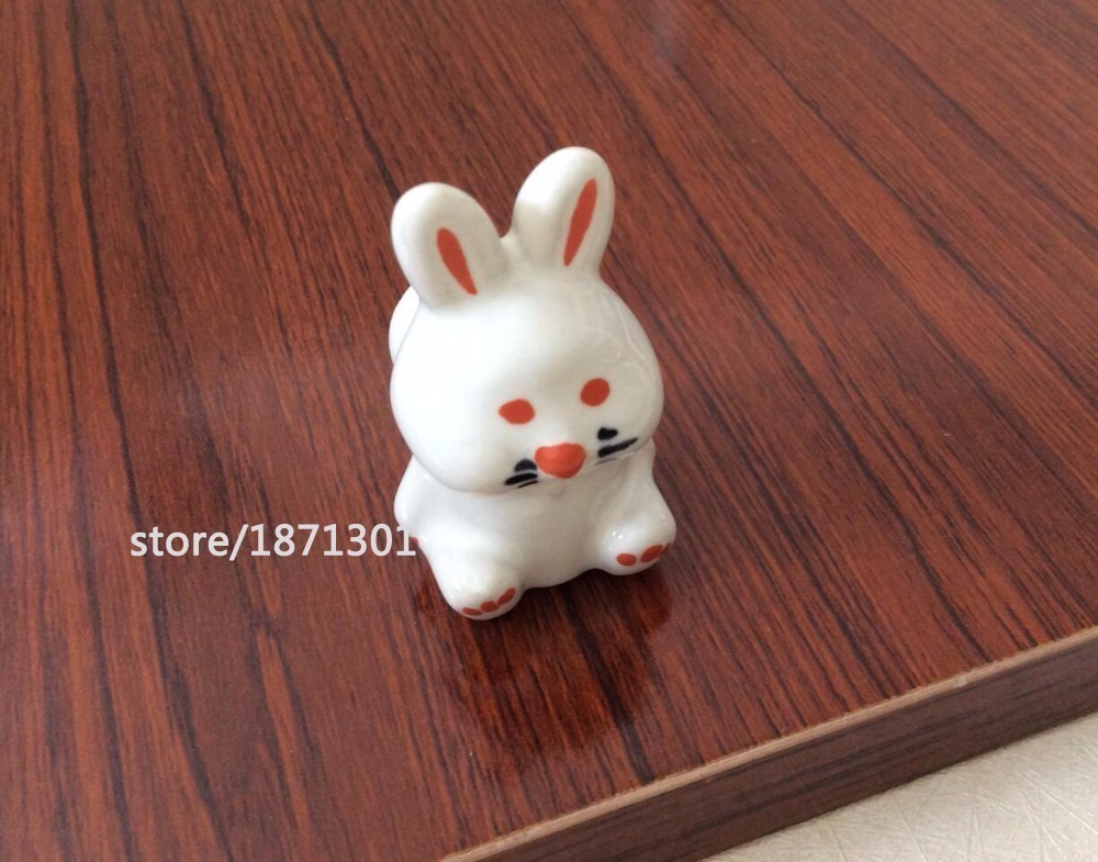 2019 Rabbit Dresser Knobs Kids Ceramic Drawer Handles Animal