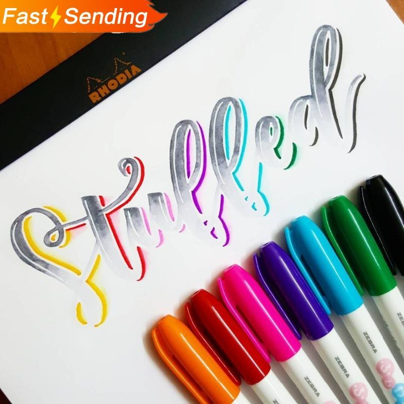 

JIANWU 1pcs Japanese stationery zebra cute liner single headed colourful pen brush pen Marker kawaii Art supplies