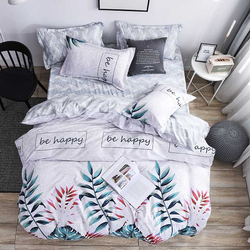 

Flower leaf printing Wedding gifts bedding sets flat sheet, pillowcase&duvet cover No quilt, Mm 11
