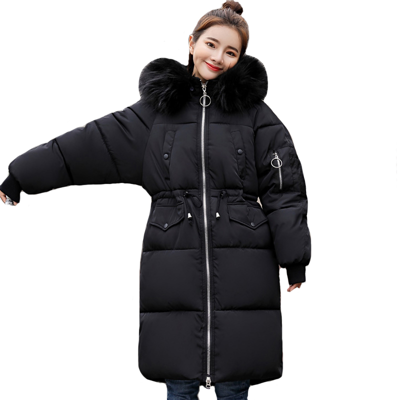 

Warm Thicken Women Winter Long Parka Womens Jackets Hooded With Fur Cotton Padded Outwear Female Coat Coats High Quality 2019, Beige